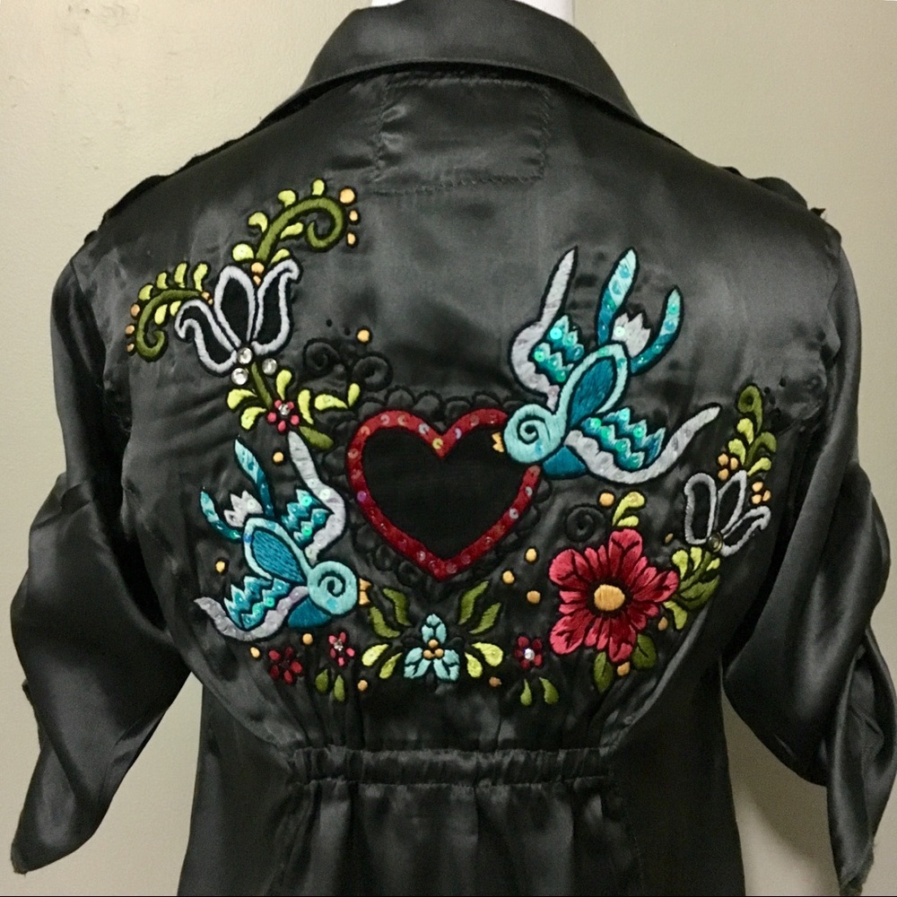 Soul Revival  Silk Embroidered Button Blouse